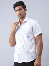Printed Cotton Casual Shirt For Men-SF-977Cream